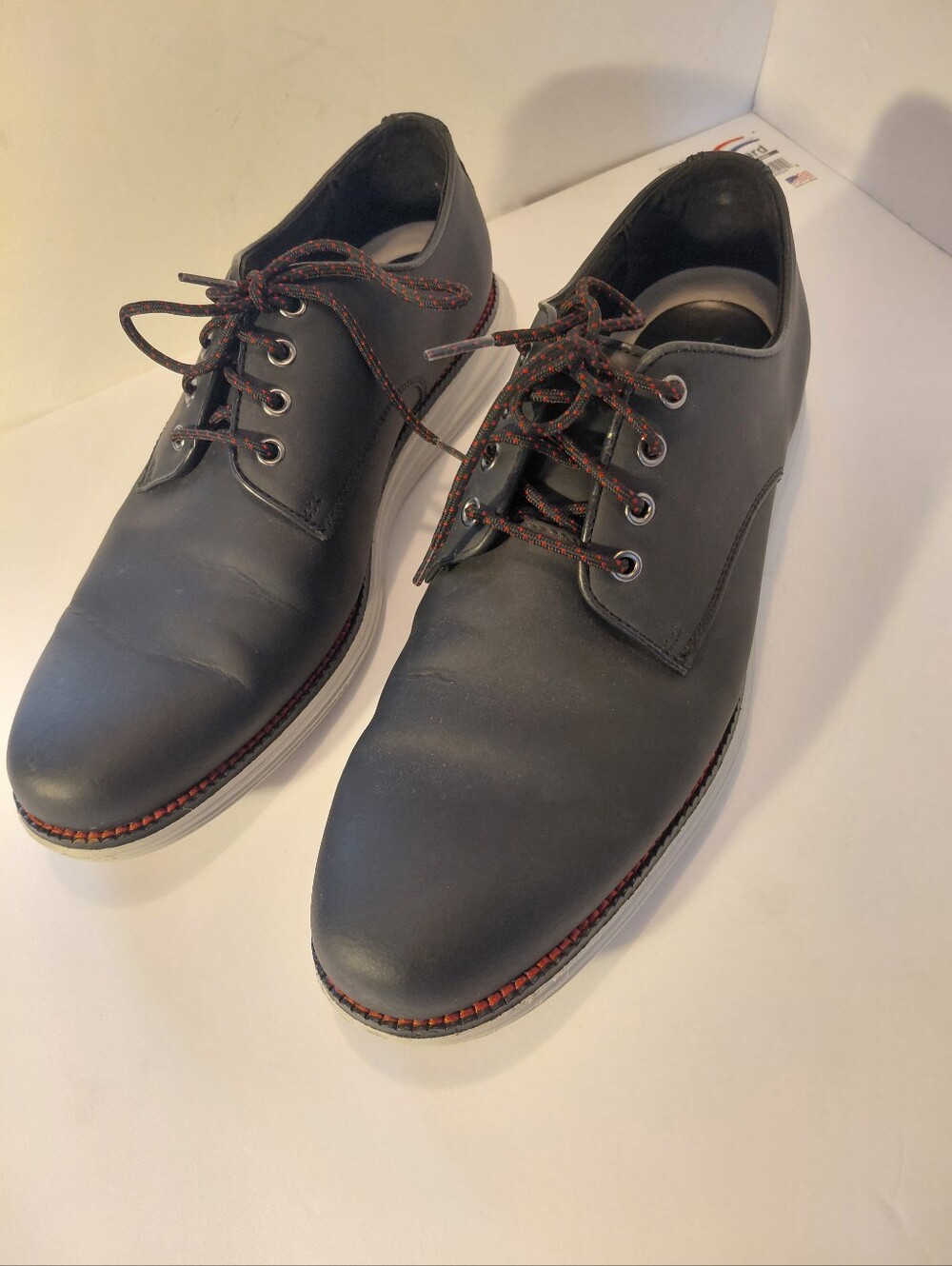 Cole Haan Black Grand OS Derby Shoes with Contrast Stitching